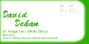 david dekan business card
