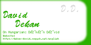 david dekan business card